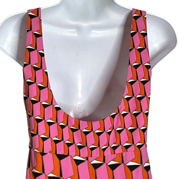 Diane Von Furstenberg x Target DVF Mini Shift Dress Size 8 Pink Modern Geo Print - Picture 5 of 8